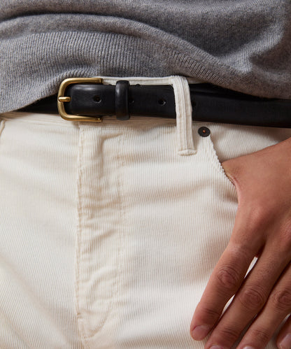 Italian Beveled Edge Leather Belt