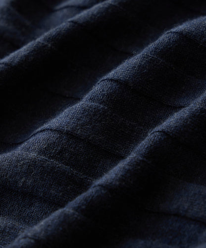 Ribbed Linen-Cotton Henley Sweater